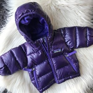 Patagonia Baby Down Sweater Hoody Purple Newborn
